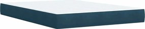 vidaXL Κρεβάτι Boxspring με Στρώμα Μπλε 160x200 εκ. Βελούδινο