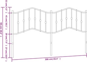 vidaXL Ανταλλακτικό κεφαλάρι Λευκό 160 εκ. Μεταλλικό