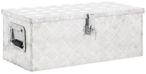vidaXL Κουτί Αποθήκευσης Ασημί 70 x 31 x 27 εκ. από Αλουμίνιο