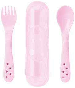 Κουτάλι + Πιρούνι Σε Θήκη (Σετ) Saro Pink 52103