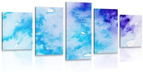 Εικόνα 5 μερών μπλε και μοβ αφηρημένη τέχνη - 200x100