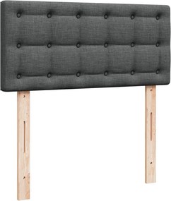 vidaXL Κρεβάτι Boxspring με Στρώμα Σκούρο Γκρι 90x200 εκ. Υφασμάτινο