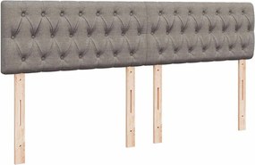 vidaXL Κρεβάτι Boxspring με Στρώμα Taupe 200x200 εκ. Υφασμάτινο