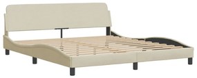 vidaXL Σκελετός Κρεβατιού Dover Κρεμ 180x200 εκ. Υφασμάτινο