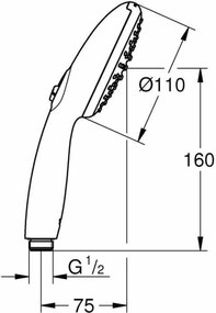 Kεφαλή για Nτους Grohe Μαύρο Ματ μαύρο Σιλικόνη