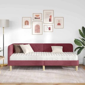 vidaXL Κρεβάτι Γωνίας Κόκκινο 80 x 200 cm ύφασμα
