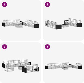 vidaXL Σειρά Καναπέ Εξωτερικού 9 pcs Φυσικό και Μπεζ Πολυεστέρας
