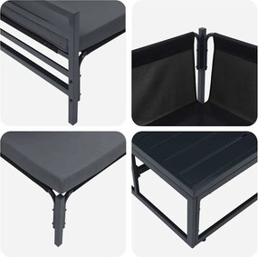vidaXL Σετ Καναπέ Κήπου με μαξιλάρι 7 pcs Μαύρο Ατσάλι