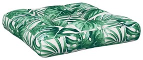 Μαξιλάρι Παλέτας με Σχέδιο Φύλλων 60 x 61,5 x 10 εκ. Υφασμάτινο - Πράσινο
