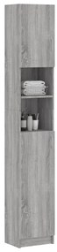 vidaXL Ντουλάπι Μπάνιου Γκρι Sonoma 32x25,5x190 εκ. Επεξεργασμένο Ξύλο