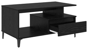 vidaXL Τραπεζάκι σαλονιού with Drawer Μαύρη δρυς 90 x 49 x 45 εκ