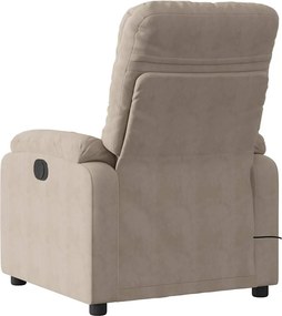vidaXL Πολυθρόνα Μασάζ Ανακλινόμενη Γκρι / Μπεζ Ύφασμα Μικροϊνών