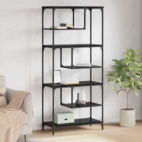 vidaXL Βιβλιοθήκη Μαύρη δρυς 81 x 36 x 176 εκ Επεξεργασμένο ξύλο