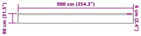 vidaXL Κουρτίνα Δαντέλας με κουρτίνες Floral Λευκό 900 x 80 εκ. Πολυεστέρας