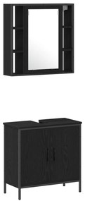 vidaXL Ντουλάπα Νιπτήρα Μπάνιου  Μαύρο Δρυ 60x30x60 εκ. Επεξεργασμένο Ξύλο