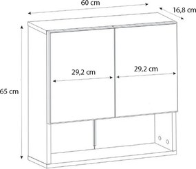 Καθρέπτης μπάνιου Trama Μegapap χρώμα λευκό 60x16,8x65εκ.