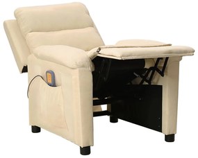 vidaXL Πολυθρόνα Μασάζ Κρεμ Υφασμάτινη