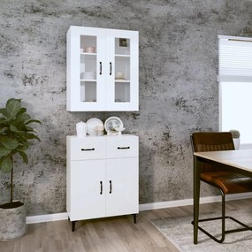 vidaXL Ντουλάπι Γυαλιστερό Λευκό 69,5x34x180 εκ. Επεξεργασμένο Ξύλο