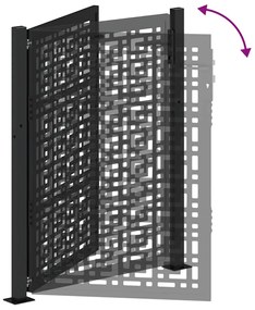 Πύλη κήπου Μαύρη 105x130 cm Ατσάλινος σταυρός σχεδιασμού - Μαύρο