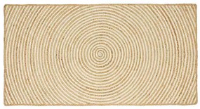 vidaXL Χαλί Φυσικό και Λευκό 100 x 200 cm Γιούτα