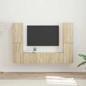 vidaXL Σετ επίπλου τηλεόρασης 6 pcs Δρύς Sonoma Επεξεργασμένο ξύλο