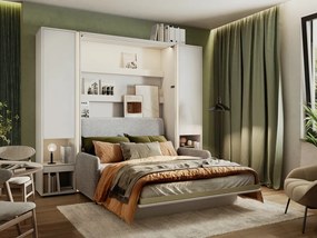 Κρεβάτι - ντουλάπα Concept Pro Lenart AH103, Διπλό, Άσπρο, 180x200, Πλαστικοποιημένη μοριοσανίδα, Τάβλες για Κρεβάτι, 191x228x217cm | Epipla1.gr