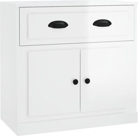 vidaXL Ντουλάπι Γυαλιστερό Λευκό 70x35,5x67,5 εκ. Επεξεργασμένο Ξύλο