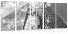 Εικόνα 5 τμημάτων μαστροφικοί ουρανοξύστες σε ασπρόμαυρο