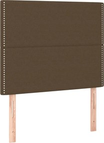 vidaXL Κρεβάτι Boxspring με Στρώμα Σκούρο Καφέ 100x200 εκ. Υφασμάτινο