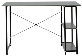 Γραφείο Mount με ραφιέρα-MDF γκρι antique-μαύρο 120x60x76εκ