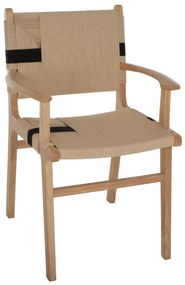 ARMCHAIR RUBBERWOOD AND ROPE 62,5x60x88Hcm.