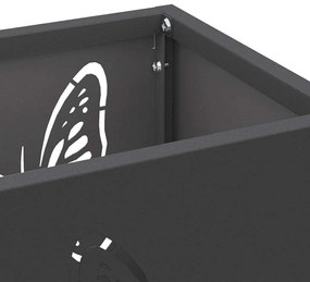 vidaXL Σχέδιο & βάση αποθήκευσης Μαύρο 15.5 x 15.5 x 49 εκ Ατσάλι