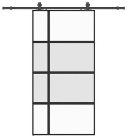 Σετ συρόμενης πόρτας με υλικό μαύρο 102,5x205 cm - Μαύρο