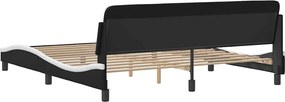 vidaXL Πλαίσιο Κρεβατιού Dover Μαύρο/Λευκό 180x200εκ.Συνθ. Δέρμα