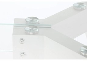 Τραπεζαρία DKD Home Decor Λευκό Διαφανές Κρυστάλλινο Ξύλο MDF 160 x 90 x 75 cm