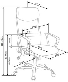 Καρέκλα γραφείου Houston 429, Άσπρο, 110x61x63cm, 15 kg, Με μπράτσα, Με ρόδες, Μηχανισμός καρέκλας: Κλίση | Epipla1.gr