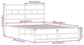 ΣΚΕΛΕΤΟΣ ΚΡΕΒ. ΧΩΡΙΣ ΣΤΡΩΜΑ SONOMA ΔΡΥΣ 120X200 ΕΚ. ΜΕΤΑΛΛΙΚΟ 4017270