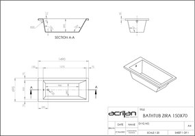 Acrilan Zira - Ακρυλική Μπανιέρα 150x70 εκ - Maxxcoat