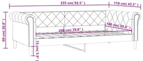 Καναπές Κρεβάτι Κρεμ 100 x 200 εκ. από Συνθετικό Δέρμα - Κρεμ