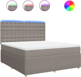 vidaXL Κρεβάτι Boxspring με Στρώμα Taupe 180x200 εκ. Υφασμάτινο