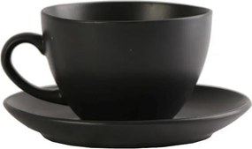 Φλυτζάνι Καφέ 290ml + Πιατάκι Espiel Morgan Black OW2050K6