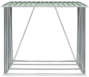 vidaXL Υπόστεγο Αποθήκευσης Ξύλων Κήπου Πράσινο 163x83x154 εκ. Ατσάλι