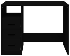 Γραφείο με Συρτάρια Μαύρο 102x50x76 εκ. από Επεξεργασμένο Ξύλο - Μαύρο