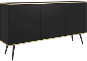Μπουφές Oro K160_Cz_BL 160x39x85cm Anthracite Μελαμίνη,Μέταλλο