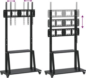 vidaXL Βάση Τηλεόρασης με Τροχούς 32-90Ιν. Max VESA 800x600χιλ. 100κ.