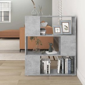 vidaXL Βιβλιοθήκη/Διαχωριστ. Χώρου Γκρι Σκυρ. 80x24x94 εκ. Μοριοσανίδα