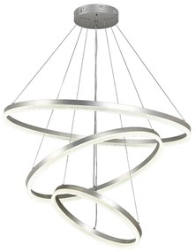 Φωτιστικό Οροφής 6095-A Led Dimmable Φ80cm 10000Lm 100W 3CCT Silver Inlight