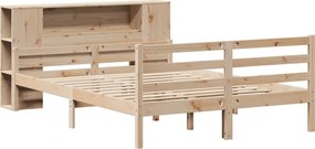 vidaXL Κρεβάτι Βιβλιοθήκη Χωρίς Στρώμα 140x200 εκ Μασίφ Ξύλο Πεύκο