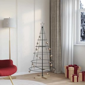 vidaXL Χριστουγεννιάτικο Δέντρο Κώνος με βάση Μαύρο 150 cm Ατσάλι