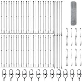 vidaXL Στύλος Περιφράξεων Ασημί 100 x 0,5 μ (25 x 25 mm διχτυού)